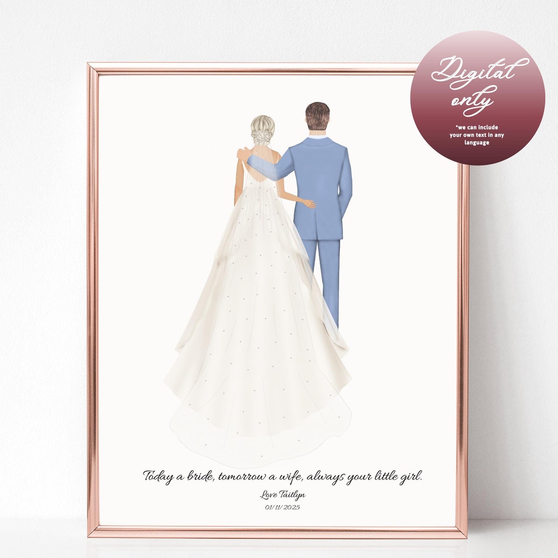 Father Of The Bride Walking With Daughter Personalized Wedding Poster
