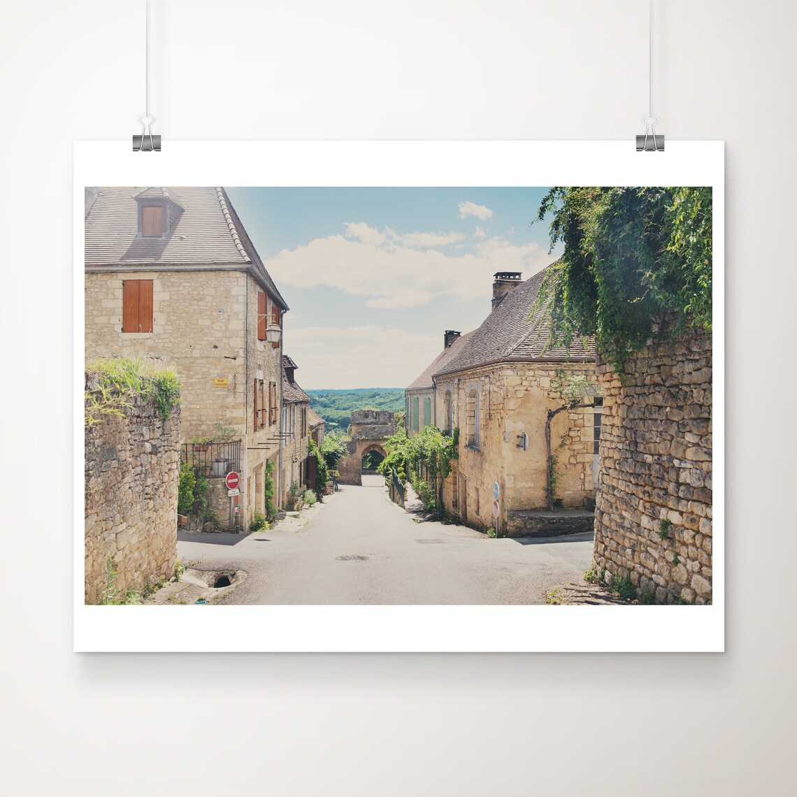 Domme Dordogne Medieval Village Stone Street Photo Poster France