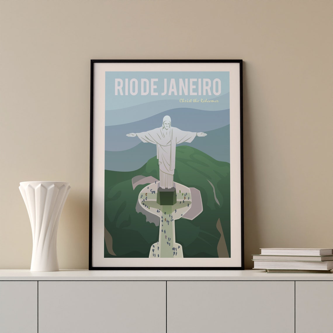 Rio de Janeiro Christ the Redeemer Brazil Statue Mountain Poster Art - Image 2
