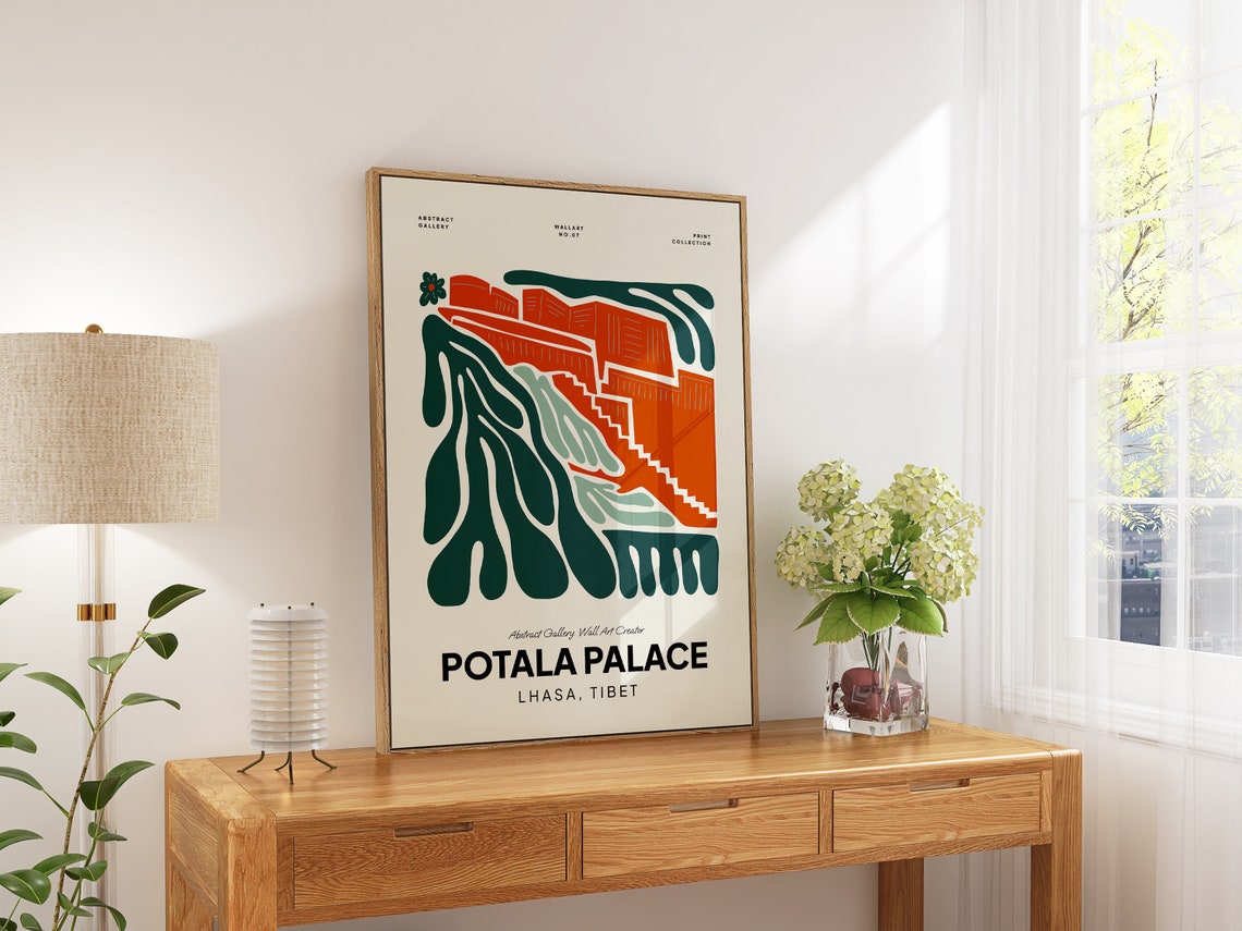 Potala Palace Lhasa Tibet Abstract Gallery Modern Art Poster - Image 5