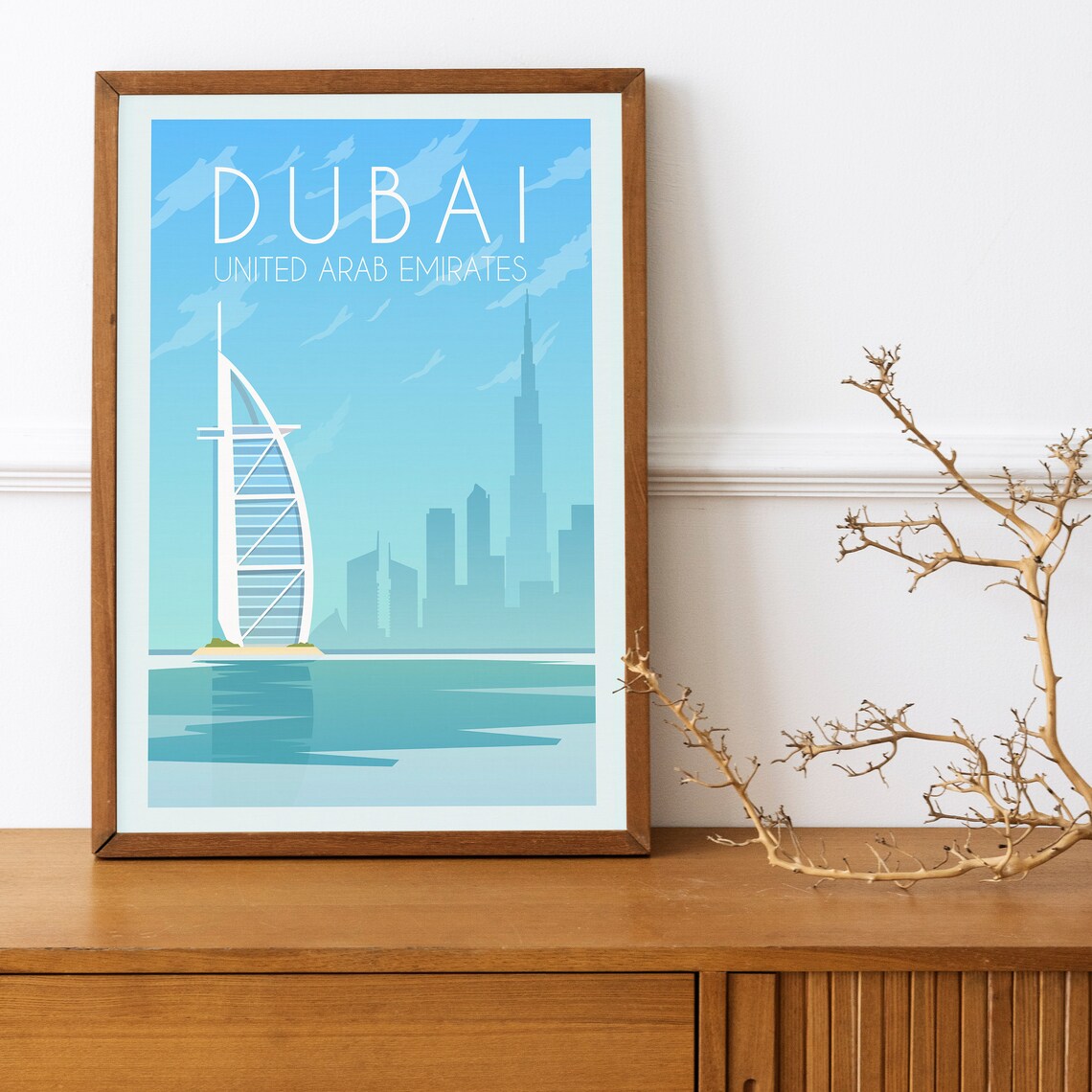 Dubai Burj Al Arab United Arab Emirates Skyline Hotel Poster Art - Image 4