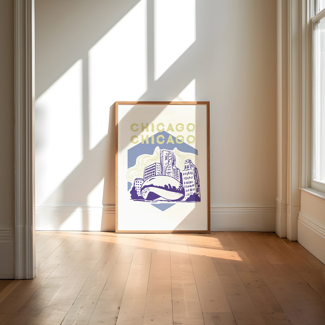 Chicago Illustration Art Print, Colorful Travel Poster - Image 3