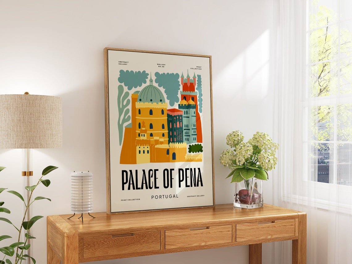 Palace Of Pena Portugal Poster Palace Of Pena Print Palace Of Pena Portugal Travel Poster Palace Of Pena Portugal Exhibition Trendy Art - Image 5