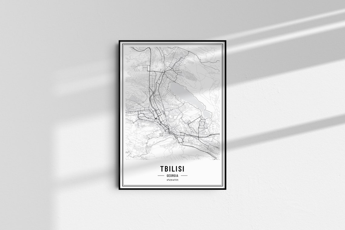 Tbilisi Georgia Minimalist Street Map Black Line Art Poster Decor - Image 4