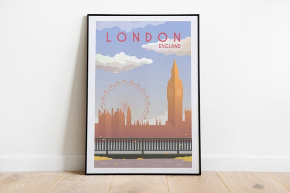 London England Travel Poster London Wall Art London England Travel Print London England Wanderlust Poster London Travel Illustration Art