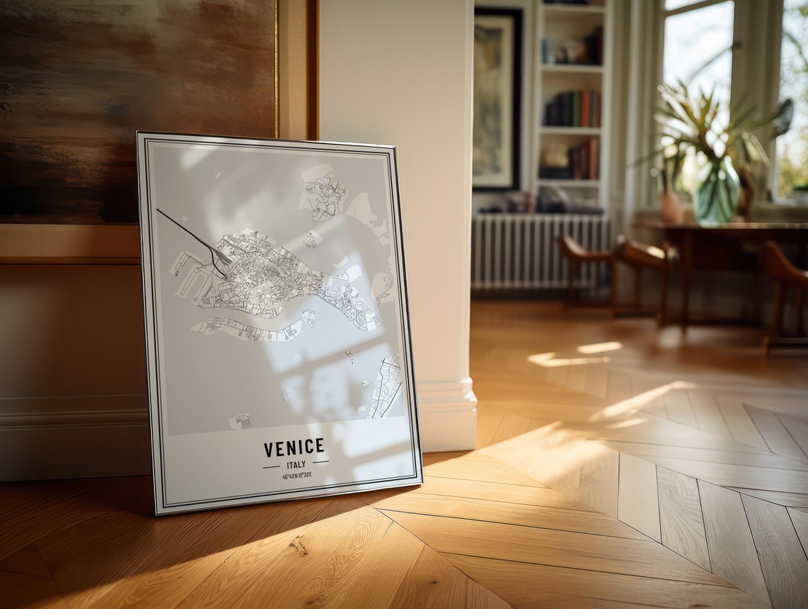 Venice Italy City Map Minimalist Street Line Art Gallery Poster - Image 4