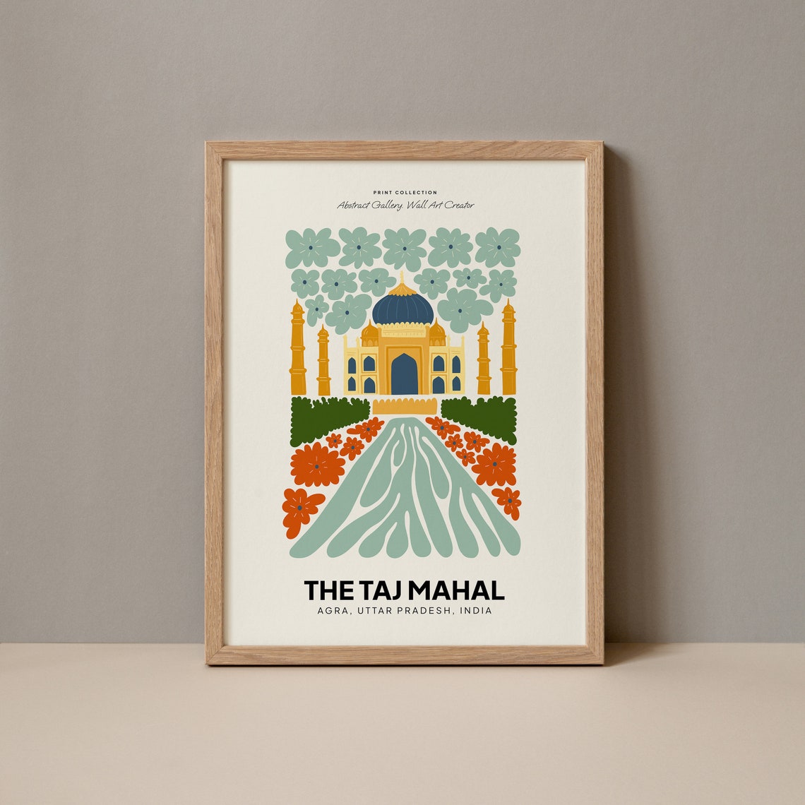 The Taj Mahal India Abstract Gallery Print Agra Floral Artwork
