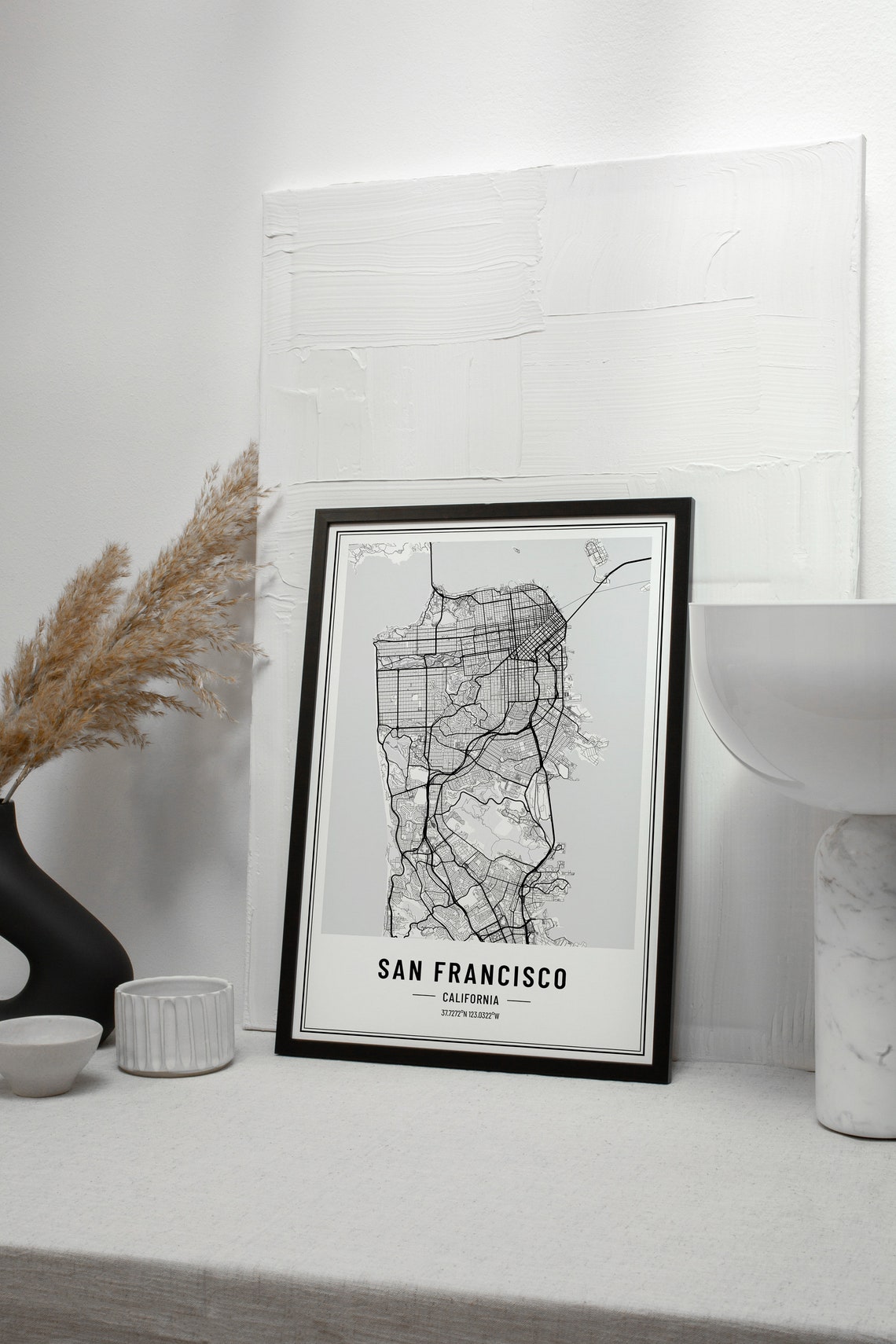 San Francisco California City Street Map Minimalist Art Poster - Image 3