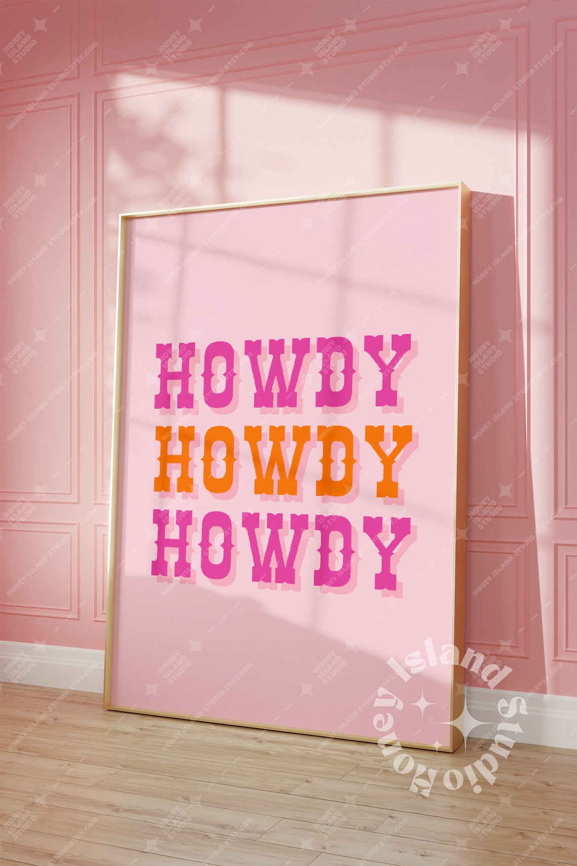 Howdy Cowgirl Pint Western Boots Art Print