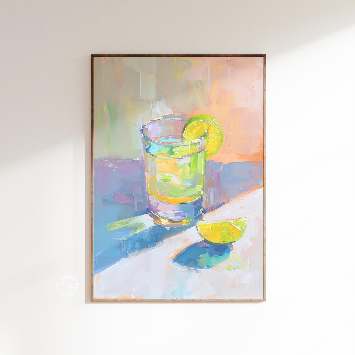 Tequila Retro Cocktail Art Print, Funky Bar Decor
