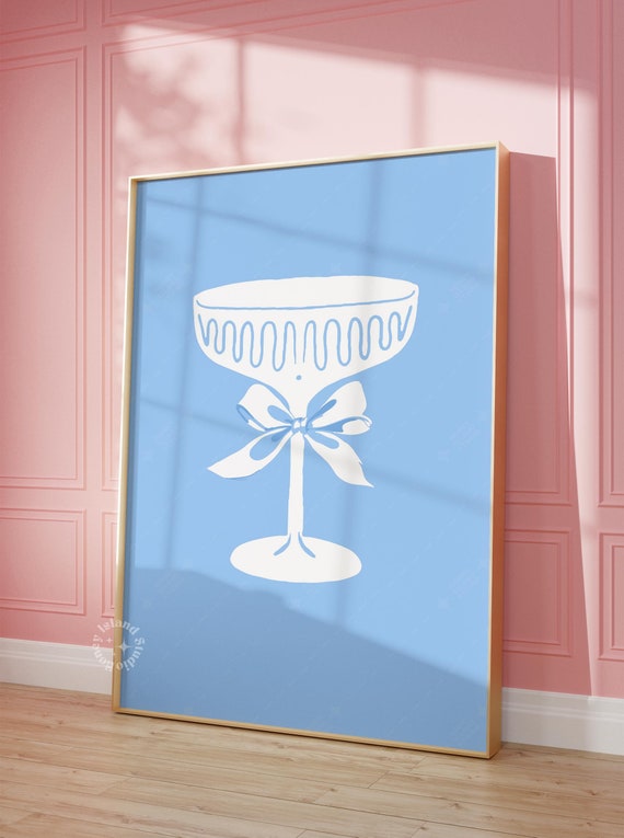 Cocktail Print, Coquette Retro Bar Cart Decor