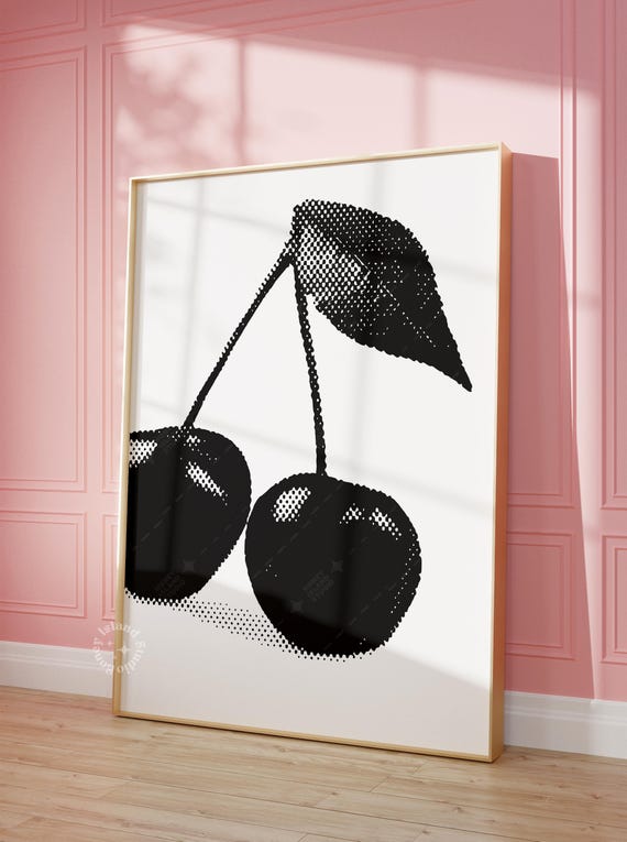 Cherry Art Print, Funky Dorm Room Decor