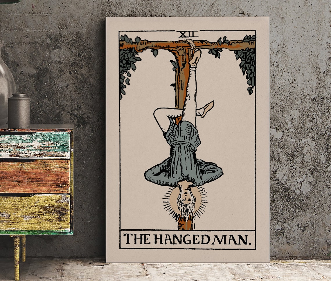 The Hanged Man Tarot Card, Neutral Vibe Art Print