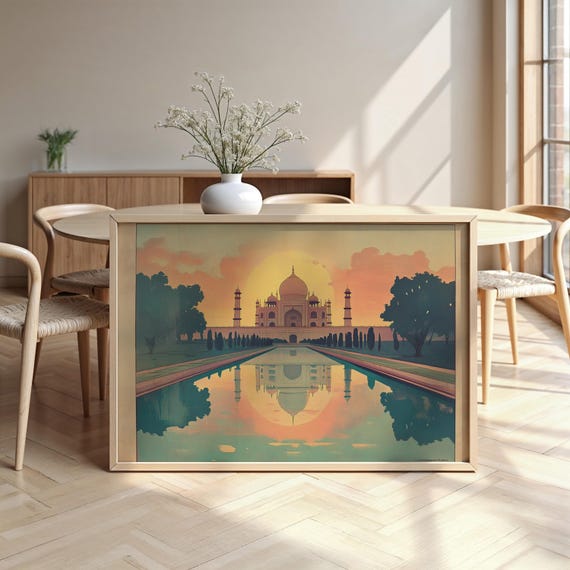 Taj Mahal Cityscape, Luxurious Travel Poster