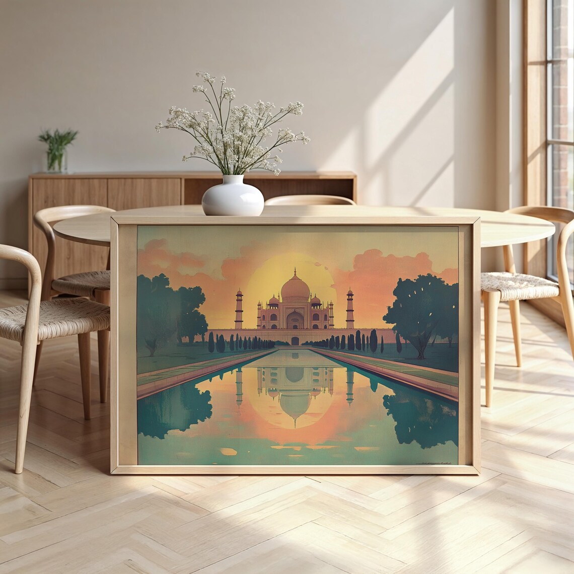 Taj Mahal Cityscape, Luxurious Travel Poster
