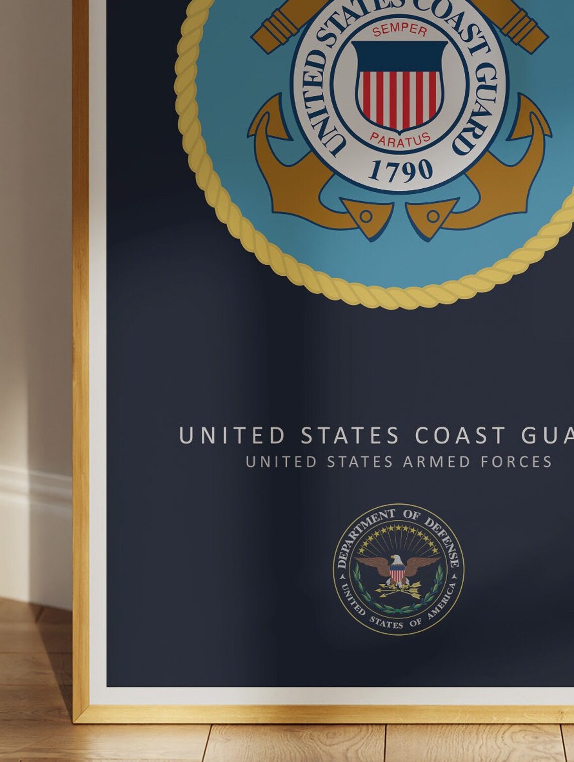 United States Coast Guard Minimalist Art Print - Image 3
