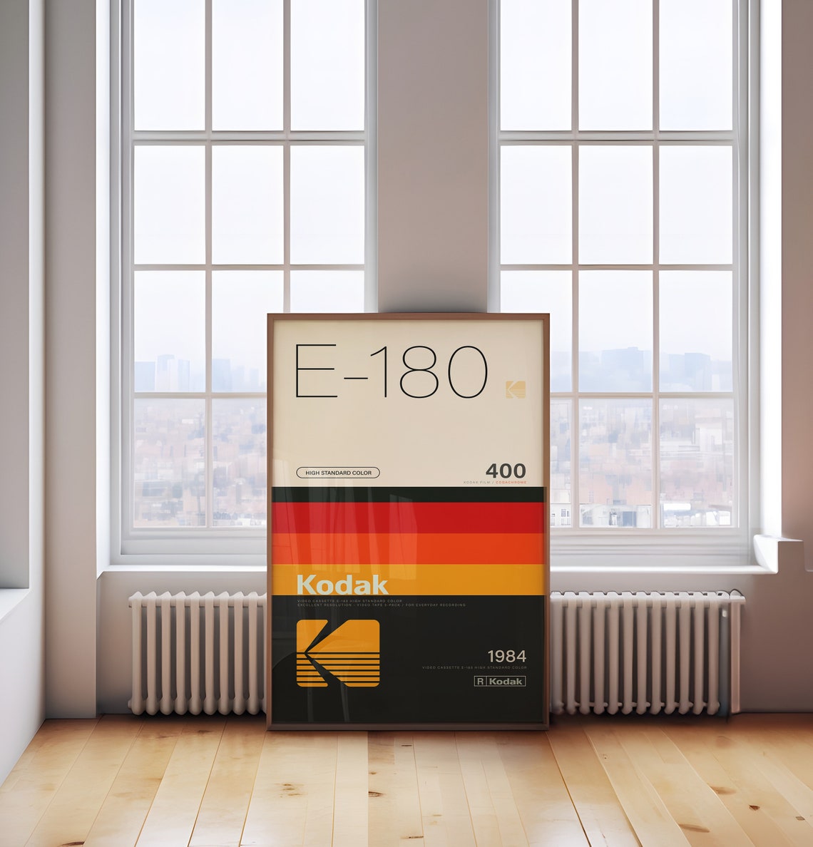 Kodak E 180 1984 Video Cassette Vintage VHS Tape Style Poster - Image 2