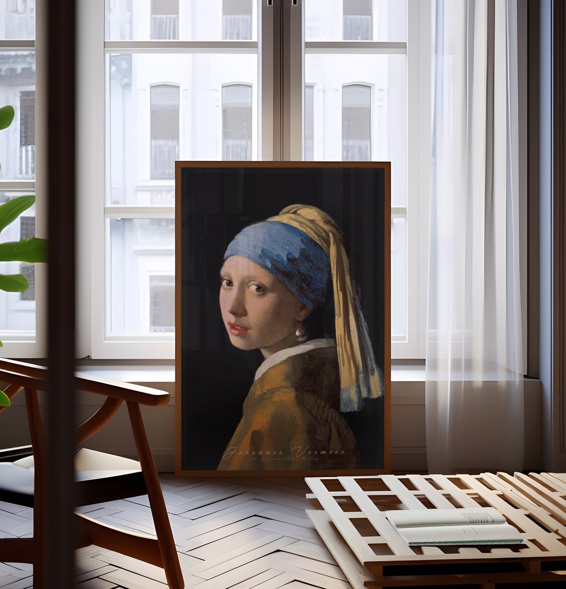 Johannes Vermeer Girl With A Pearl Earring Portrait Masterpiece Poster - Image 2
