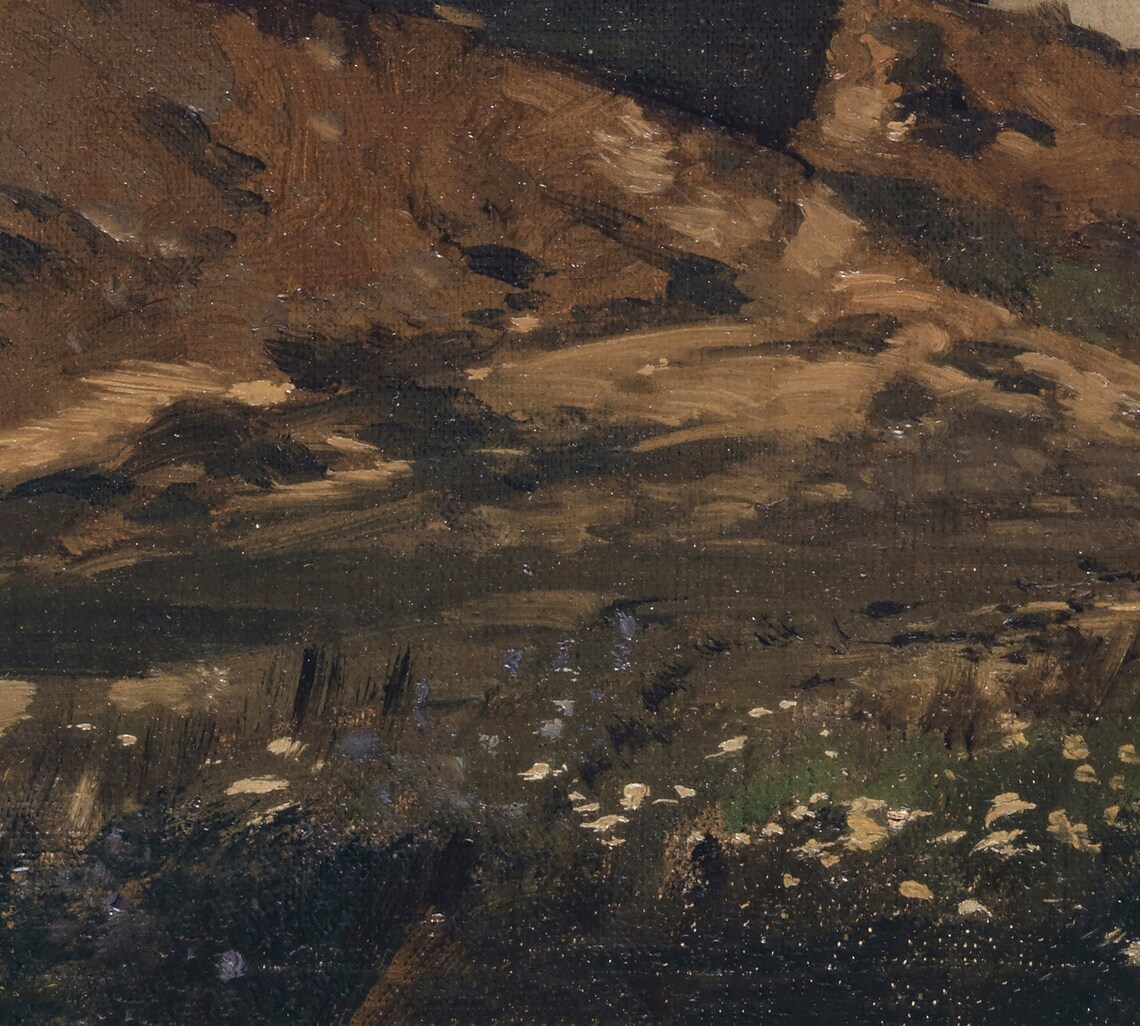 Moody Landscape - Rustic Oil Painting - Image 3