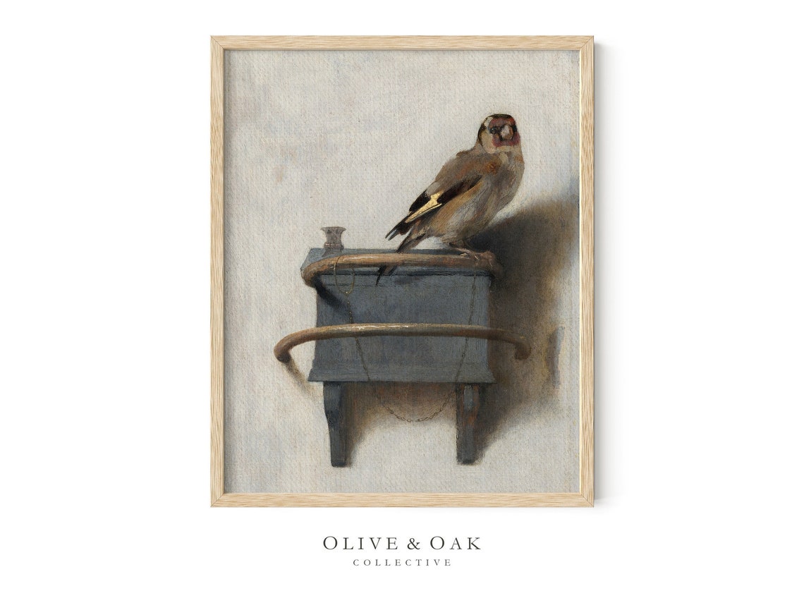 Bird Still Life Painting Finch Painting Victorian Decor Art Print Oil Painting Print Light Academia Art 368 M - Image 4