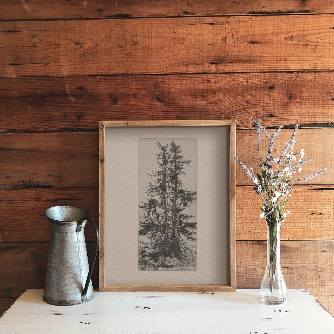 Vintage Tree Sketch, Minimalist Tree Etching Poster - Image 4