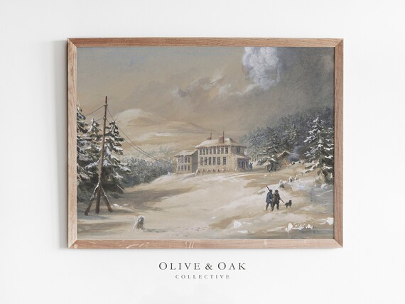 Winter Landscape - Vintage Tree Art