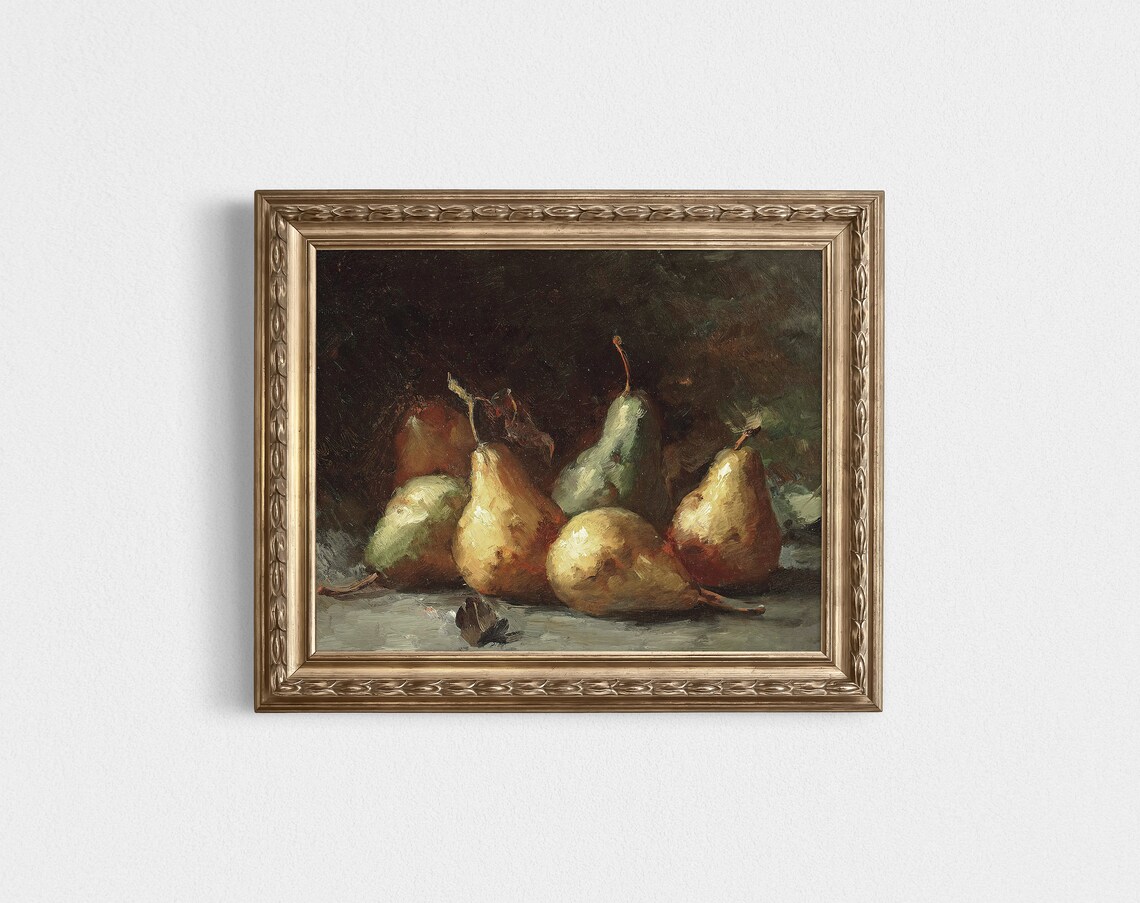 Moody Still Life Fruit Pear Art Print - Image 2