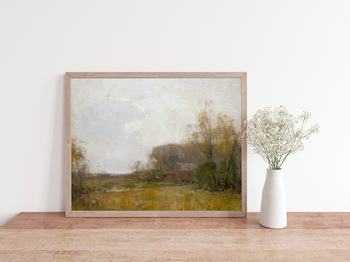 Country Landscape Painting, Farmhouse Fall Decor - Image 2