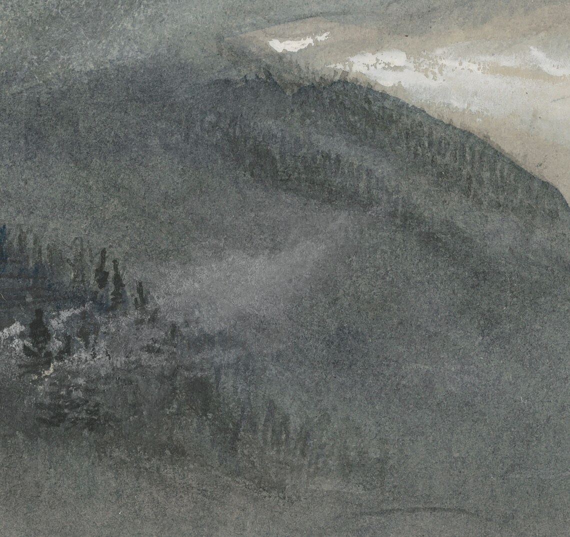 Tonal Mountain Painting, Rustic Watercolor Art Print - Image 4