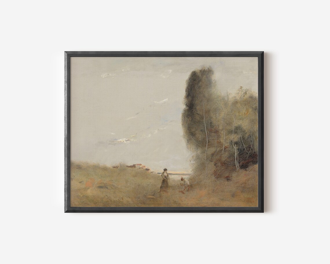 Neutral Autumn Landscape Art Print, Country Decor - Image 3
