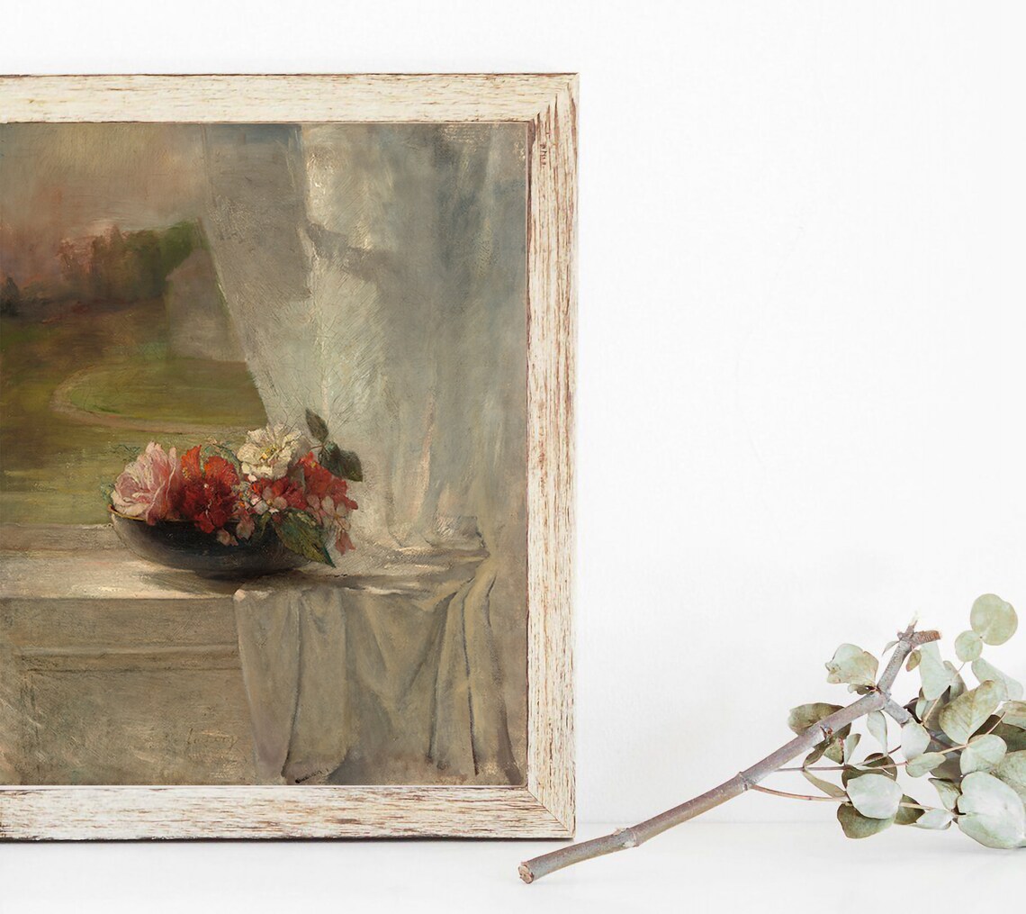 Flower Still Life Vintage Pink Roses Art Print - Image 3