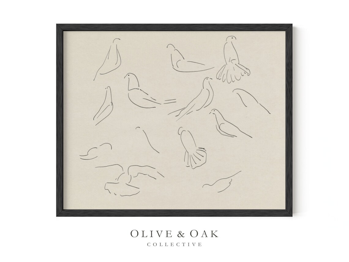 Minimalist Bird Sketch, Neutral Nursery Decor - Image 3