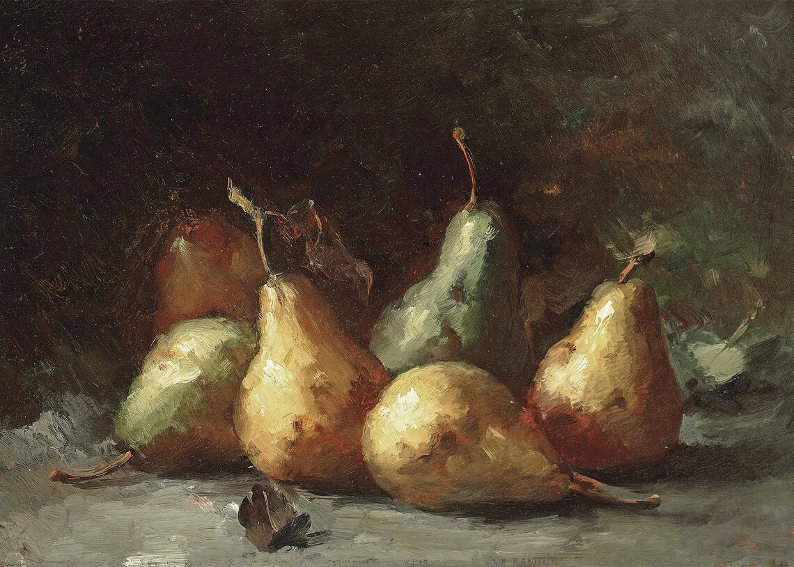 Moody Still Life Fruit Pear Art Print - Image 3