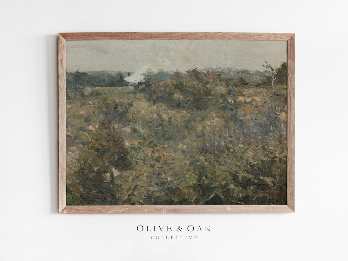 Spring Landscape - Vintage Farmhouse Art
