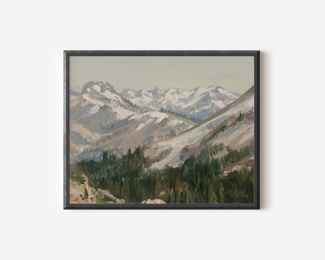 Mountain Landscape Rustic Nursery Cabin Art Print - Image 2