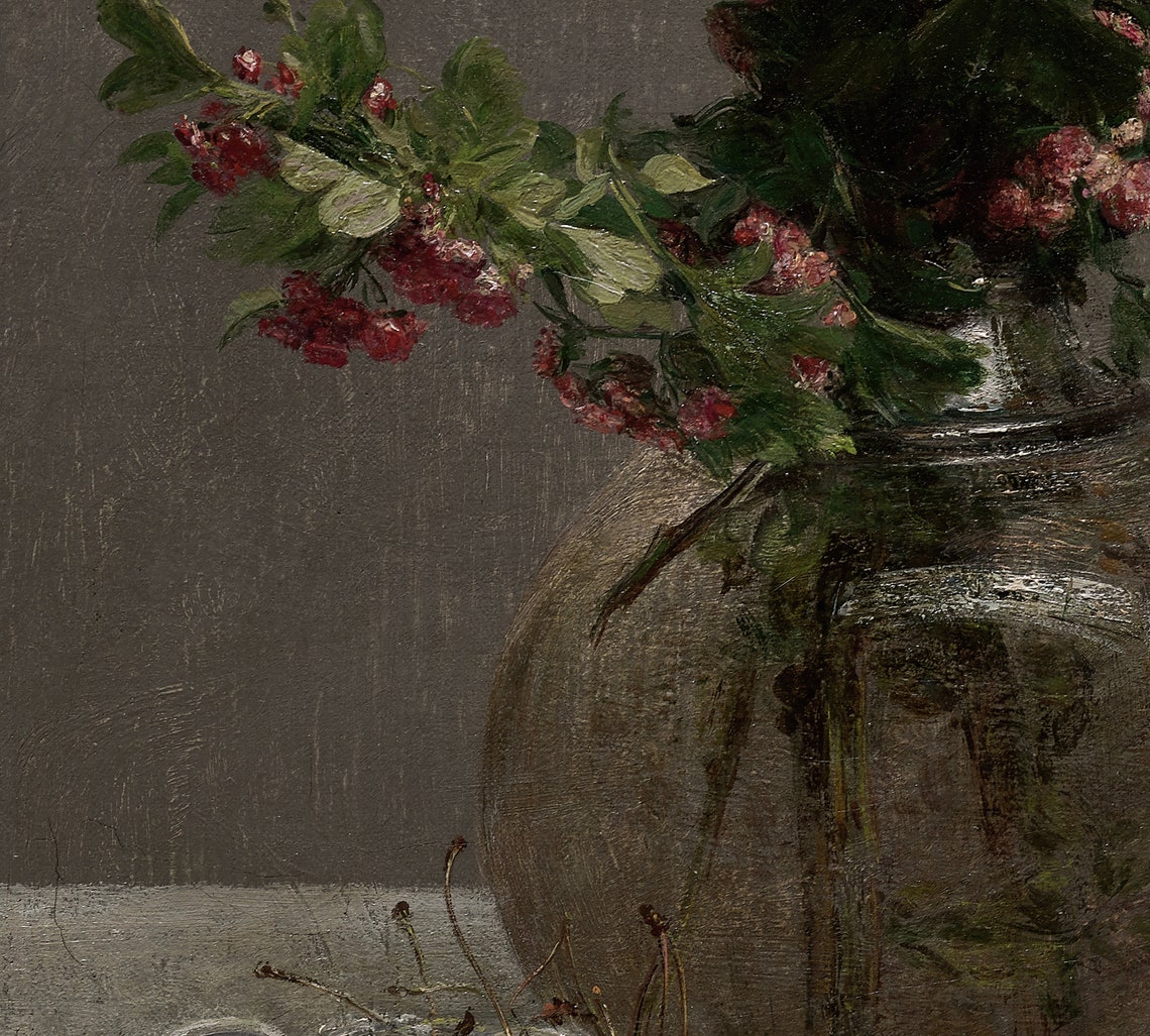 Vintage Floral Still Life, Oil-Painting-Style Art Print - Image 3