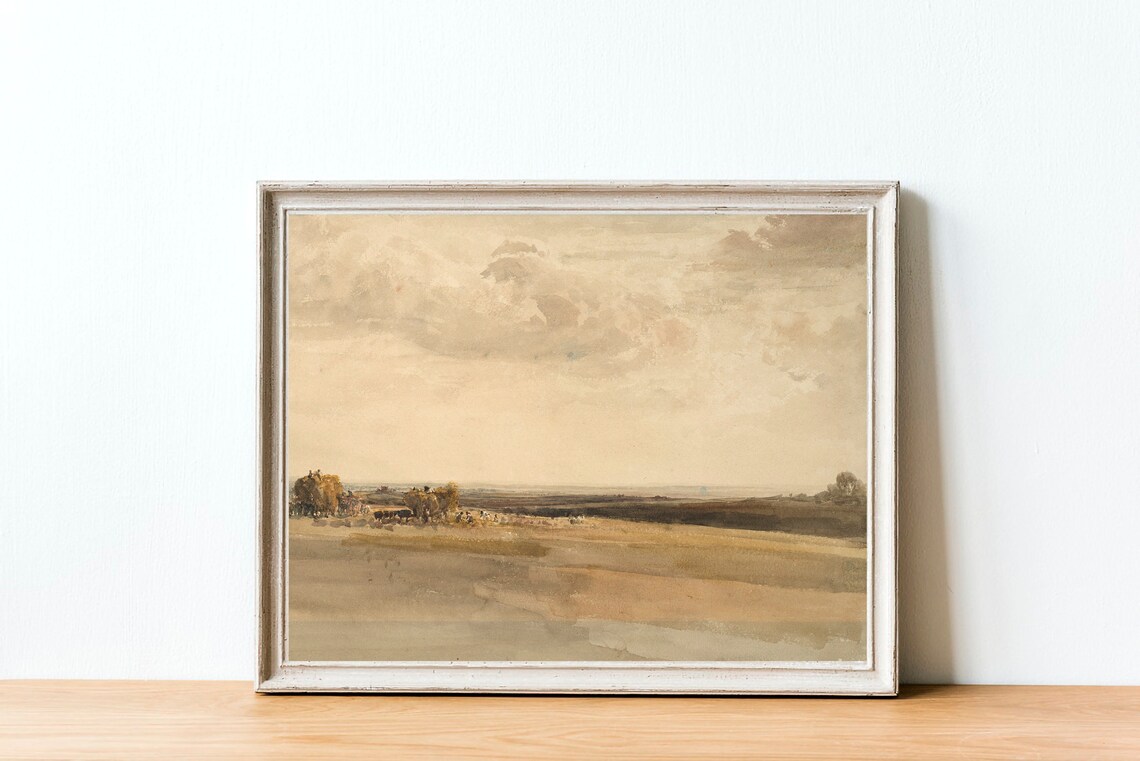 Vintage Farmhouse Landscape - Rustic Art - Image 3