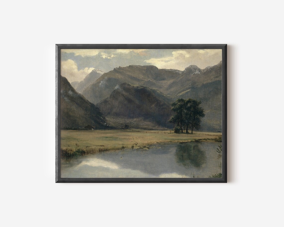 Mountain Landscape Painting, Rustic Decor Art Print - Image 2
