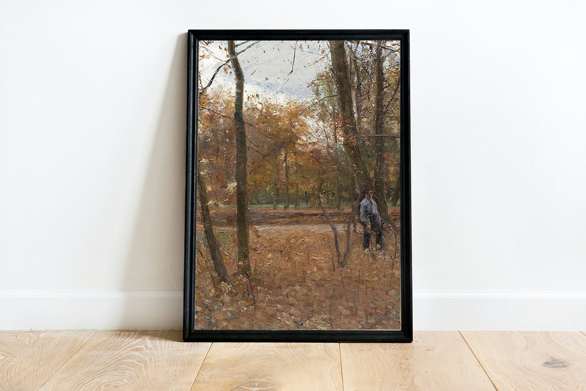 Fall Farmhouse Landscape, Vintage Autumn Art Print - Image 2