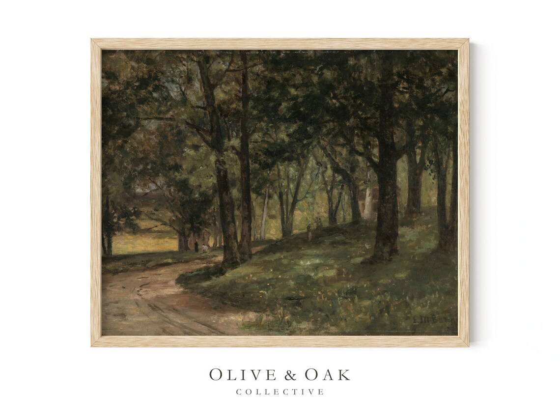 Vintage Forest Landscape, Country Oil Painting - Image 4