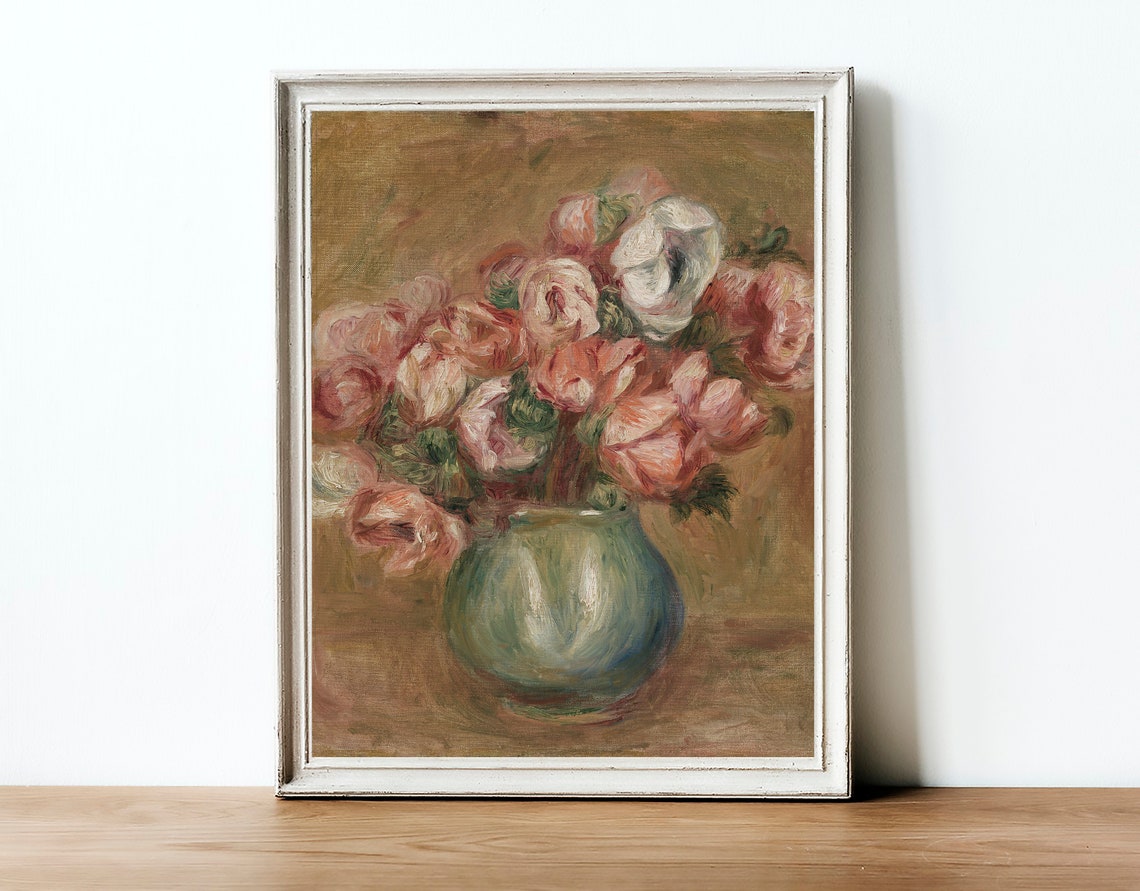 Vintage Roses Oil Painting, French Country Art Print - Image 4