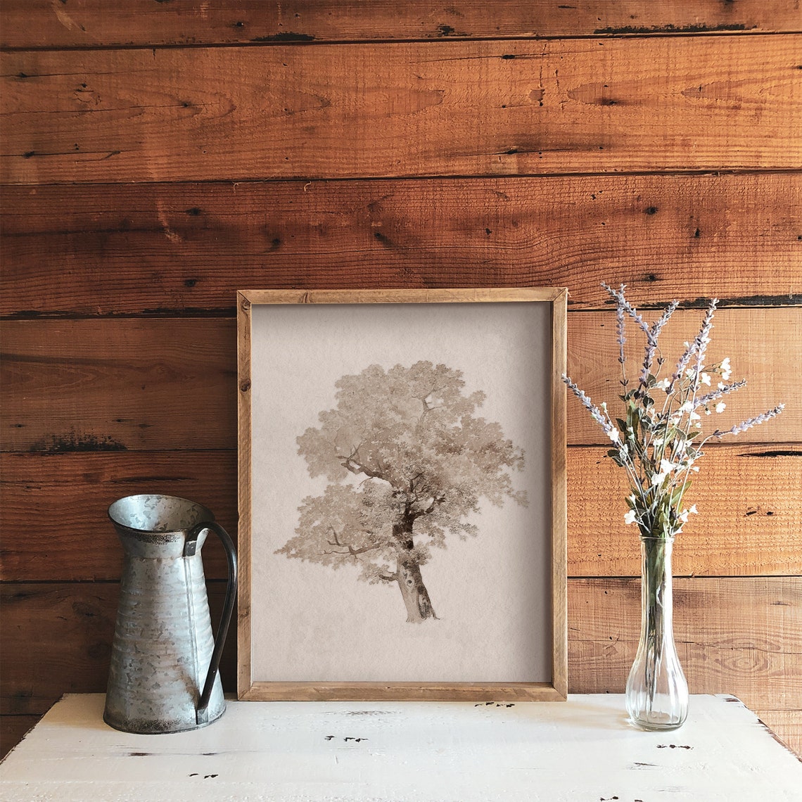 Neutral Tree Artwork Vintage Art Print Farmhouse Decor Art Print Neutral Wall Art 562 - Image 2