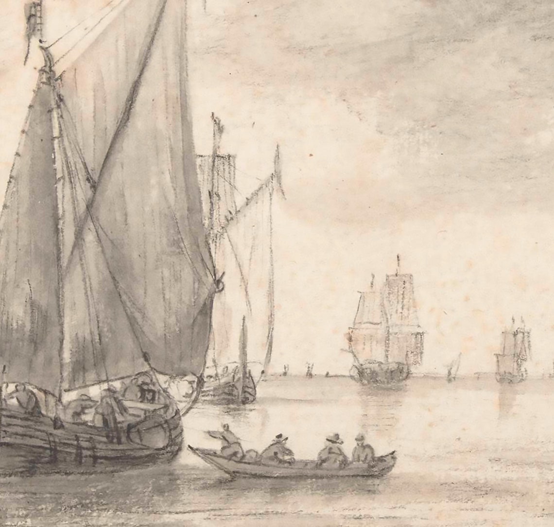Vintage Ship Sketch Antique Harbor Art Print - Image 3