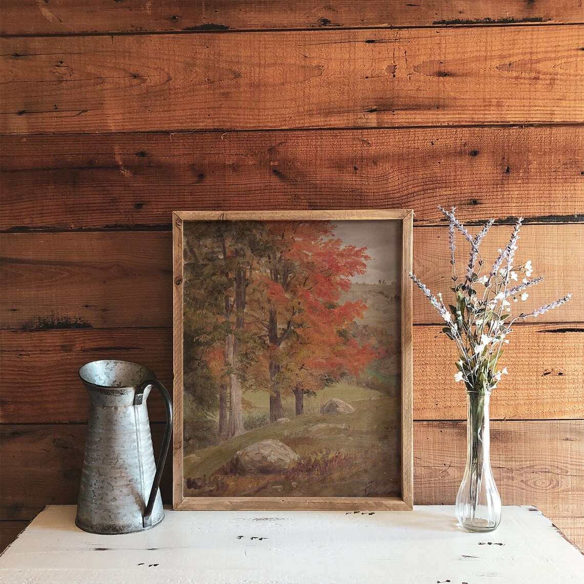 Autumn Tree Oil Painting, Vertical Landscape Art Print - Image 3
