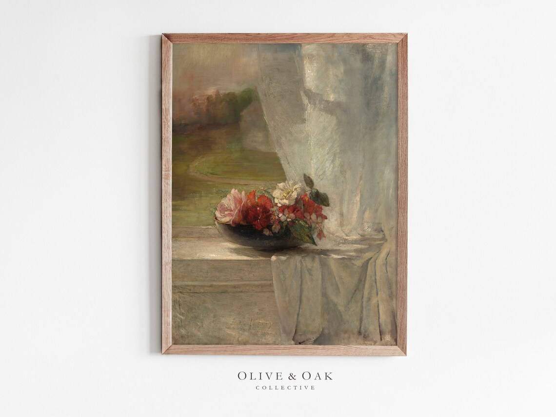 Flower Still Life Vintage Pink Roses Art Print