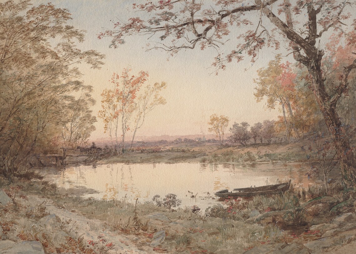 Autumn Lake Landscape, Rustic Fall Decor Art Print - Image 4