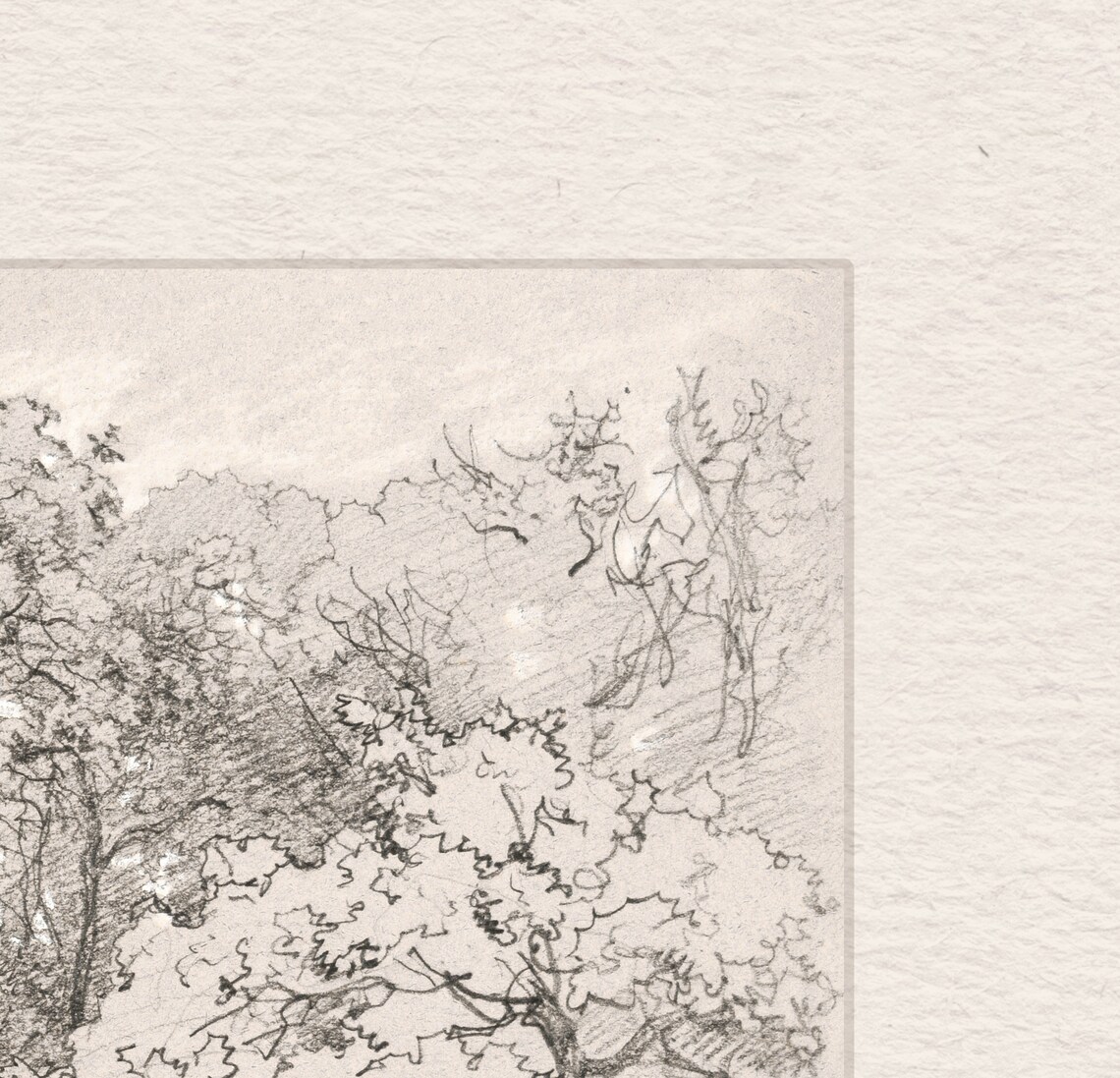 Vintage Landscape Sketch, Farmhouse Art Print - Image 2