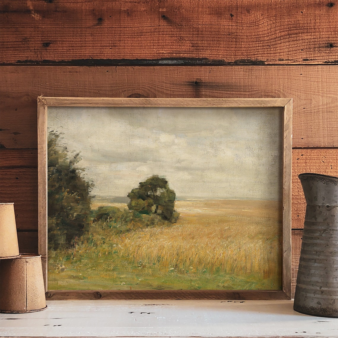 Country Landscape Wheat Field Painting, Art Print - Image 4
