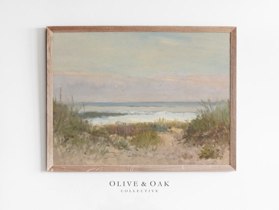 Coastal Beach Grass Painting, Wall Art Print