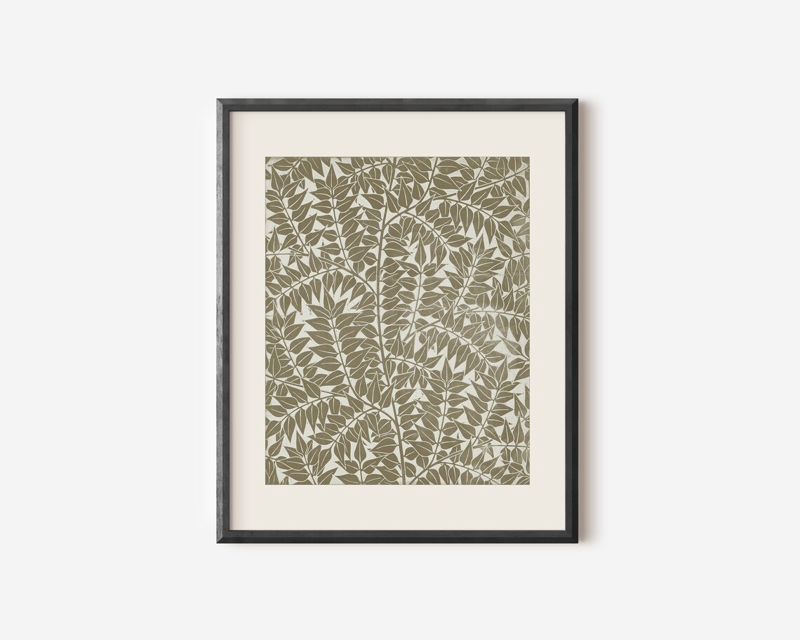 Botanical Pattern Art Print, Earth Tone Decor - Image 3